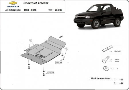 Scut motor Chevrolet - Scut motor metalic Chevrolet Tracker 1999-2005