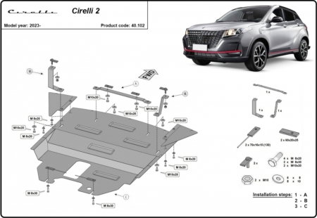 Scut motor Cirelli - Scut metalic de protecție motor, cutie și radiator Cirelli 2