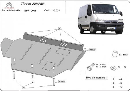 Scut motor Citroen Jumper - Scut motor metalic Citroen Jumper 1994-2006