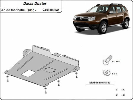 Scut motor metalic Dacia Duster dupa 2010