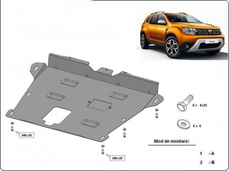 Scut motor Dacia Duster - Scut motor metalic Dacia Duster dupa 2018