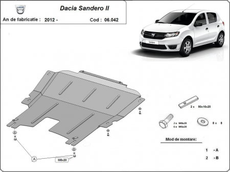 Scut motor Dacia Sandero - Scut motor metalic Dacia Sandero dupa 2013