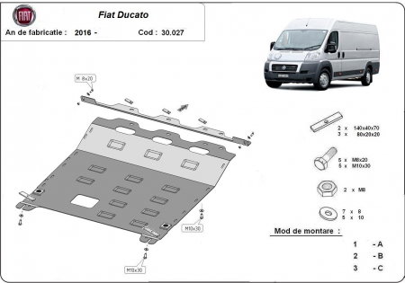 Scut motor metalic Fiat Ducato 2006 - 2016
