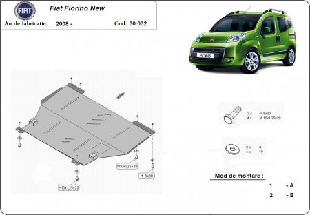 Scut motor Fiat Fiorino - Scut motor metalic Fiat Fiorino dupa 2008
