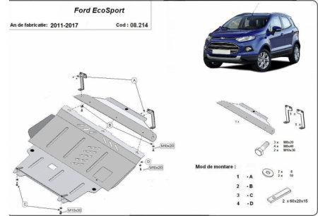 Scut motor Ford EcoSport - Scut motor metalic Ford EcoSport 2011-2017