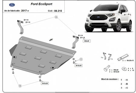 Scut motor Ford EcoSport - Scut motor metalic Ford EcoSport dupa 2017