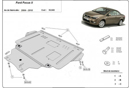 Scut motor Ford Focus - Scut motor metalic Ford Focus 2 2004 - 2010