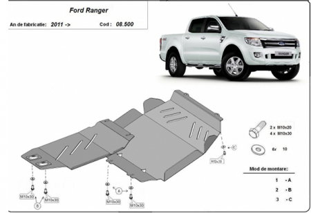 Scut motor Ford Ranger - Scut motor metalic Ford Ranger 2011 - 2023