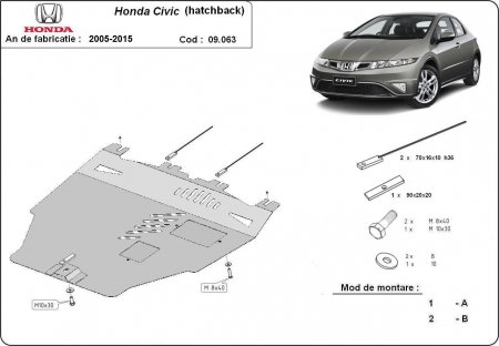 Scut motor Honda - Scut motor metalic Honda Civic htb. dupa 2005