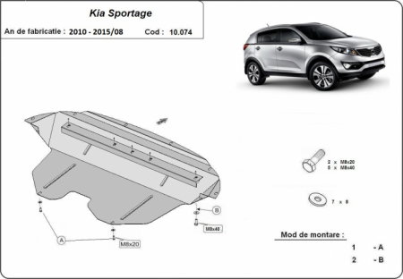 Scut motor Kia Sportage - Scut motor metalic Kia Sportage dupa 2011