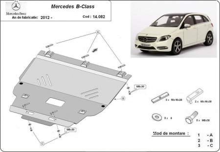 Scut motor Mercedes B-Class - Scut motor metalic Mercedes B-Class W246 dupa 2012