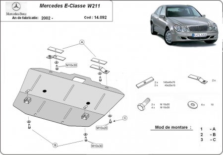 Scut motor Mercedes E-Class - Scut motor metalic Mercedes E-Class W211 2002-2008