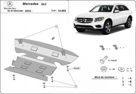 Scut motor Mercedes GLC - Scut motor metalic Mercedes GLC X253 dupa 2015