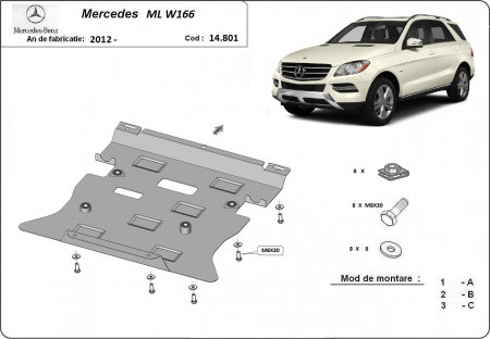Scut motor Mercedes ML - Scut motor metalic Mercedes ML W166 dupa 2011