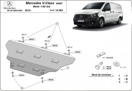 Scut motor Mercedes V-Class - Scut-Motor-Cutie-Radiator-Otel-2_5mm-Mercedes-V-Class-W447-4x2-1_6D-2014-Karmaste