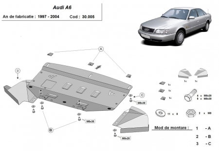 Scut motor Audi A6 - Scut motor metalic Audi A6 1997-2004