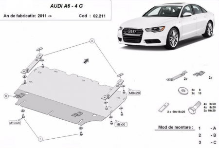 Scut motor metalic Audi A6 2011-2019