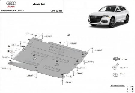 Scut motor Audi Q5 - Scut motor metalic Audi Q5 suv 2017 - 2025