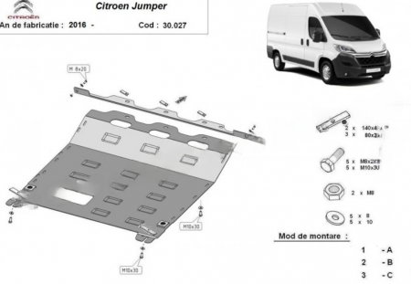 Scut motor Citroen Jumper - Scut motor metalic Citroen Jumper 2016 - prezent