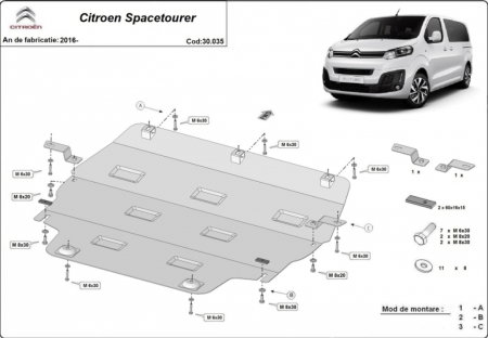 Scut motor metalic oțel 2mm Citroen Spacetourer după 2016 [0]