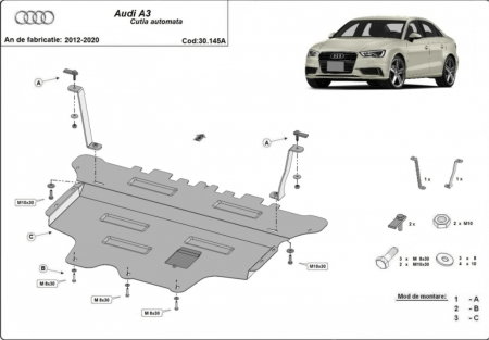 Scut motor metalic cutie de viteze automata Audi A3 (8V) 2012 - 2020 [0]
