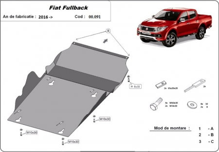 Scut motor Fiat Fullback - Scut motor metalic Fiat Fullback dupa  2016