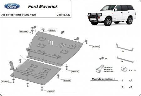 Scut motor oțel 3mm Ford Maverick 1993-1999 [0]