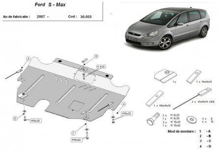 Scut motor Ford S-Max - Scut motor metalic Ford S - Max dupa 2007