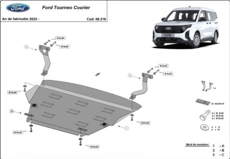 Scut motor Ford Tourneo Courier - Scut motor metalic Ford Tourneo Courier 2022 - prezent