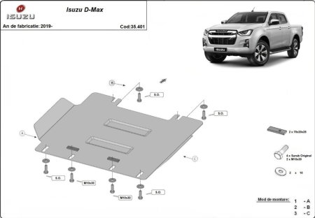 Scut motor Isuzu D-Max - Scut motor metalic Isuzu D-Max 2019 - prezent
