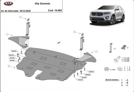 Scut motor Kia Sorento - scut-otel-protectie-motor-cutie-viteze-kia-sorento-2012-2020