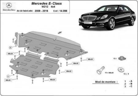Scut motor Mercedes E-Class - Scut motor metalic Mercedes E-Class W212 4x4 2009-2016
