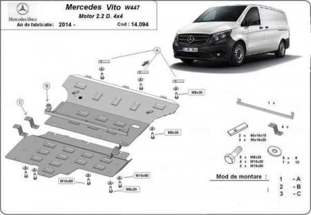 Scut motor Mercedes Vito - Scut-motor-cutie-viteze-integral-metalic-Mercedes-Vito-W447-2-2D-4x4-2014-2020-Karmaster