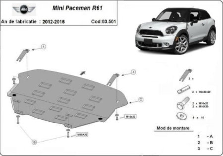 Scut motor Mini Paceman - Scut-Motor-Metal-Mini-Paceman-R61-2012-2016-Protectie-Integrala-Karmaster