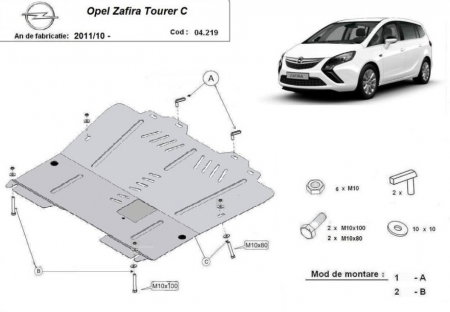 Scut metalic Opel Zafira C (2011-2020) cu fereastră de vizitare [0]