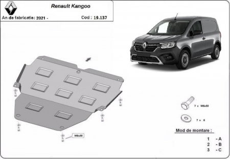 Scut Motor Metal Renault Kangoo 2021 Prezent Protectie Otel 2mm 19137