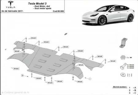 Scut-Motor-Metal-Spate-Tesla-Model-3-2017-2025-Karmaster