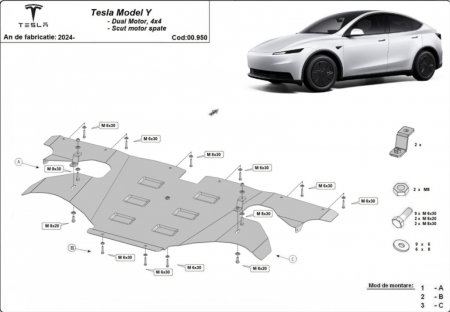 Scut motor metalic spate Tesla Model Y Juniper AWD RWD 2024-2026 [0]