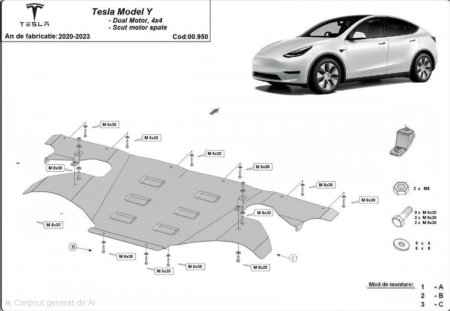 Scut-Motor-Metal-Spate-Tesla-Model-Y-AWD-2020-2023-Karmaster