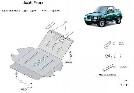 Scut Motor și Radiator Metalic Suzuki Vitara (1988 - 1999) Protecție Oțel 3mm [0]