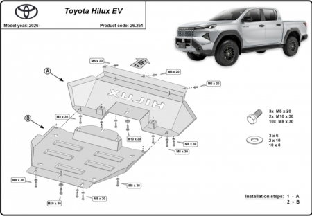 Scut Motor Metalic Toyota Hilux EV PHEV 2026+