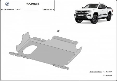 Scut motor metalic VW Amarok (2022 - 2026) - Oțel 3mm - Karmaster