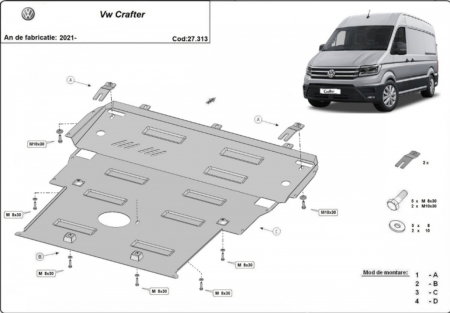 Scut Metalic Motor, Radiator și Casetă Direcție VW Crafter (2021+) [0]