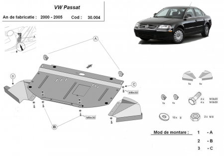 Scut Motor Metalic VW Passat B5.5 2000-2005 Protecție Profesională Motor Radiator Bară Față Karmaster [0]