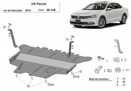 Scut motor Vw Passat - Scut Motor Metalic VW Passat B8 2014-2023 Cutie Manuală Protecție Profesională Motor Cutie Radiator Bară Față Karmaster