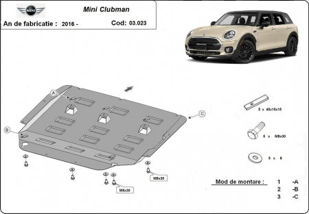 Scut motor Mini Clubman - Scut-Motor-Metal-Mini-Clubman-2016-2025-Protectie-Integrala-Karmaster