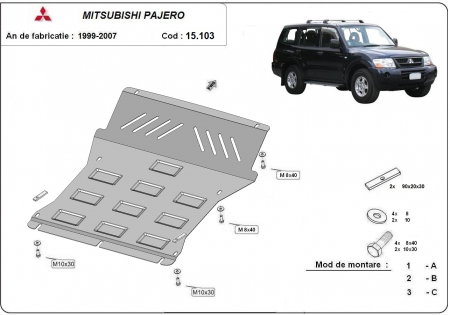 Scut-motor-metalic-Mitsubishi-Pajero-3-1999-2007-V2-0-toate-motorizarile-Karmaster