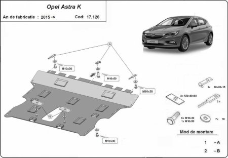 Scut Motor Metalic Opel Astra K 2015-2021