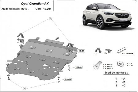 Scut-Motor-Metalic-Opel-Grandland-X-2017-2025-15kg