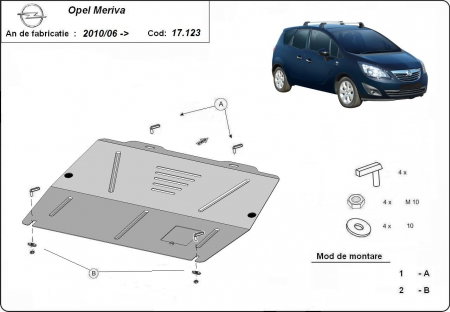 Scut motor Opel Meriva - Scut-Motor-Metalic-Opel-Meriva-B-2010-2017-7kg